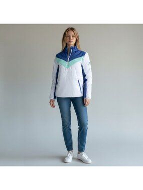 Ralph Lauren RLX women’s golf jacket in white and blue, size medium, brand new w